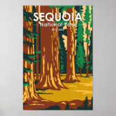 セコイアナショナルパークジャイアントセコイアツリーズヴィンテージ ポスター (正面)