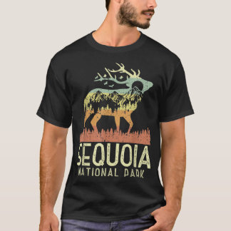 セコイアナショナルパークレトロマウンテンヴィンテージエルクG Tシャツ