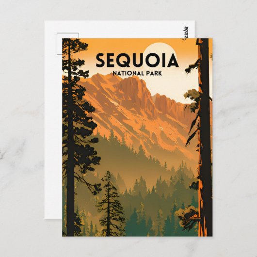 セコイアナショナルパークヴィンテージ ポストカード (正面/裏面)
