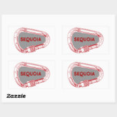 セコイアナショナルパーク登山カラビナー 長方形シール (シート)