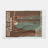 セコイアパークCA、ヴィンテージ観光客旅行ポスター キッチンタオル (横)