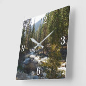 セコイア国立公園のカウェー川 スクエア壁時計 (傾斜)