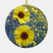 セコイア国立公園の一般的なマディアの花 セラミックオーナメント (正面)