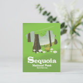 セコイア国立公園の地図旅行ポスター ポストカード (スタンド正面)