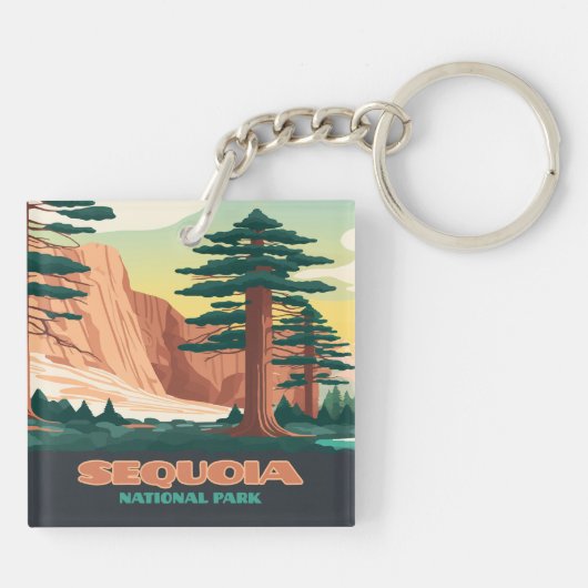 セコイア国立公園の木々山 キーホルダー (裏面)