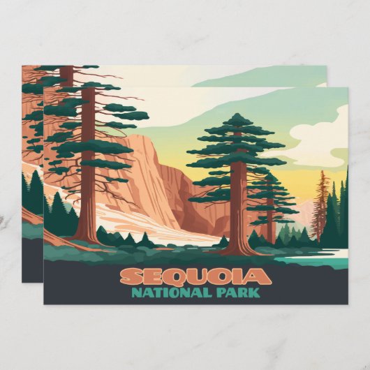 セコイア国立公園の木々山 招待状 (正面/裏面)