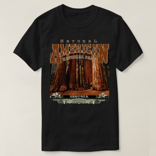 セコイア国立公園カリフォルニア Tシャツ (デザイン正面)