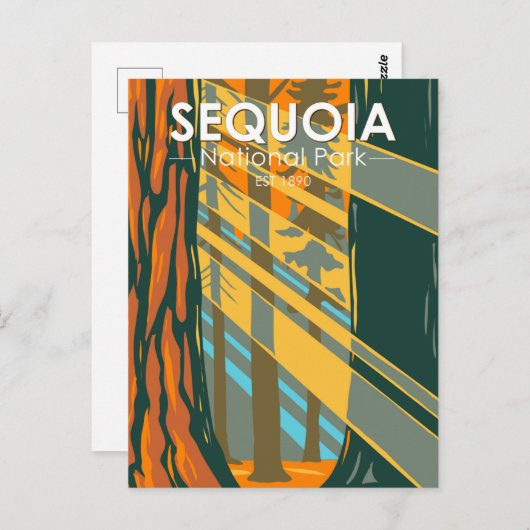 セコイア国立公園ジャイアントセコイア ポストカード (正面/裏面)
