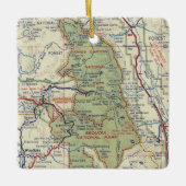 セコイア国立公園ヴィンテージマップ セラミックオーナメント (正面)