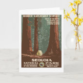 セコイア国立公園USAヴィンテージトラベルポスター カード (黄色い花)