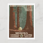 セコイア国立公園USAヴィンテージ旅行ポスター ポストカード (正面)