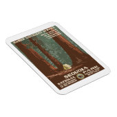 セコイア国立公園USAヴィンテージ旅行ポスター マグネット (右側)