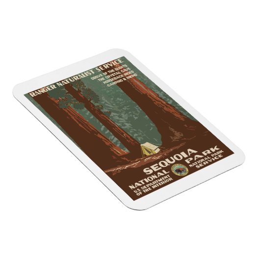 セコイア国立公園USAヴィンテージ旅行ポスター マグネット (右側)