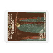 セコイア国立公園USAヴィンテージ旅行ポスター マグネット (横)