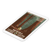 セコイア国立公園USAヴィンテージ旅行ポスター マグネット (左側)