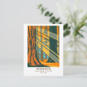 セコイア国立森林カリフォルニアヴィンテージ ポストカード (スタンド正面)