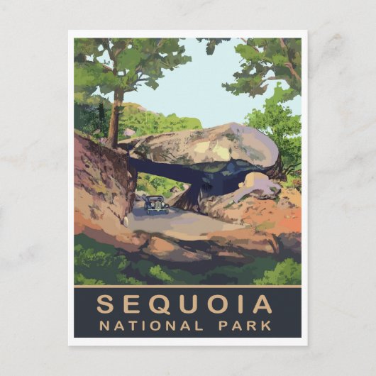 セコイア,国立公園,カリフォルニア州,ヴィンテージ旅行 ポストカード (正面)