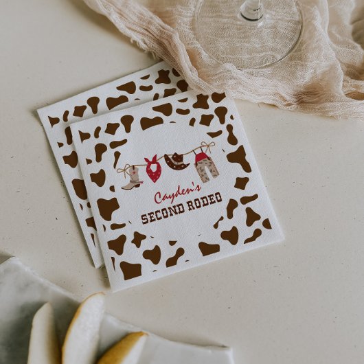 セコ・ド・ロデオ・ウェスタン・カウボーイ2nd誕生日 スタンダードカクテルナプキン