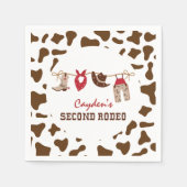 セコ・ド・ロデオ・ウェスタン・カウボーイ2nd誕生日 スタンダードカクテルナプキン (正面)