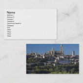 セゴビア大聖堂を持つ高架の町の眺め 名刺 (正面/裏面)