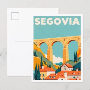 セゴヴィアスペインアートヴィンテージイラストレーション旅行 ポストカード