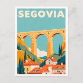セゴヴィアスペインアートヴィンテージイラストレーション旅行 ポストカード (正面)