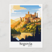 セゴヴィアスペインアートヴィンテージトラベルイラストレーション ポストカード (正面)