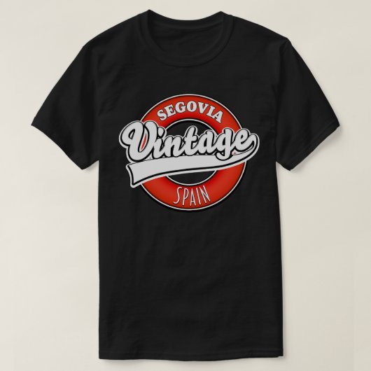 セゴヴィアスペインヴィンテージスタイルロゴ Tシャツ (デザイン正面)