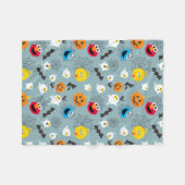 セサミストリートかわいいハロウィーンパターン フリースブランケット (正面(横))