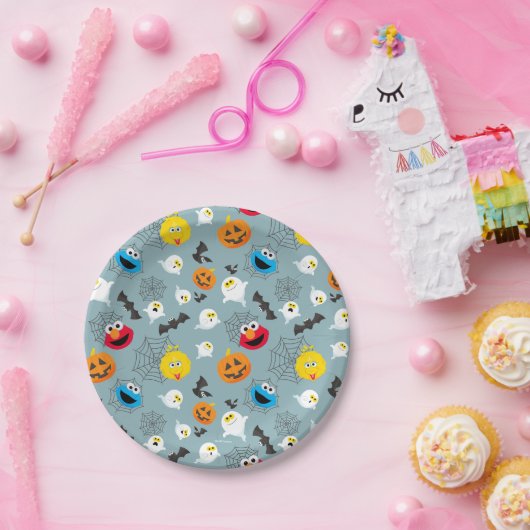 セサミストリートかわいいハロウィーンパターン ペーパープレート (パーティー)