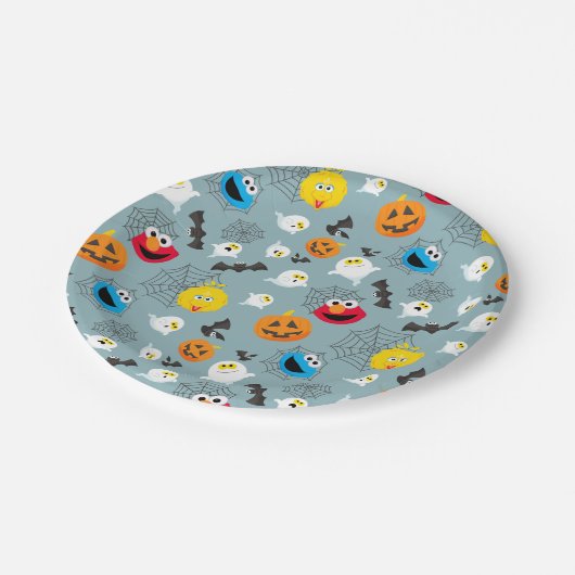 セサミストリートかわいいハロウィーンパターン ペーパープレート (アングル)