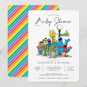 セサミストリートがペールズベビーシャワー 招待状