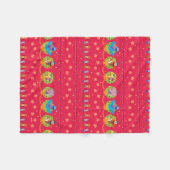 セサミストリートくるみ割りカホリデーパターン フリースブランケット (正面(横))