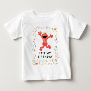 セサミストリートのエルモ   クレヨンの誕生日 ベビーTシャツ