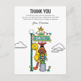 セサミストリートのキャラクターとストリートサインのありがとうカードセット ポストカード