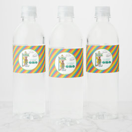 セサミストリートのキャラクターとストリートサインの水ボトル ペットボトルラベル