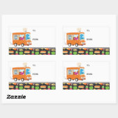 セサミストリートのクッキーモンスター フードトラックステッカー 長方形シール (シート)