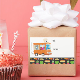 セサミストリートのクッキーモンスター フードトラックステッカー 長方形シール