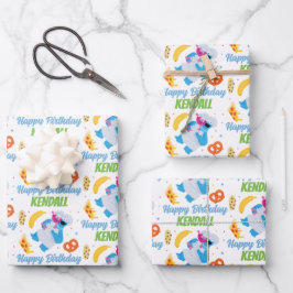 セサミストリートのクッキーモンスター フードトラック ラッピングペーパーシート