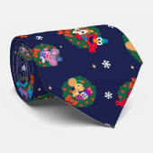 セサミストリートのクリスマスリースのパターン ネクタイ (ロール)