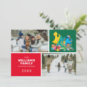 セサミストリートのクリスマス家族写真 ホリデー シーズンカード (スタンド正面)