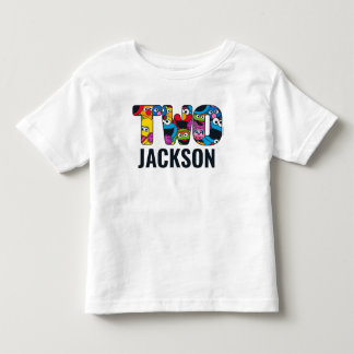 セサミストリートのクルーパターン "ツー" トドラーTシャツ