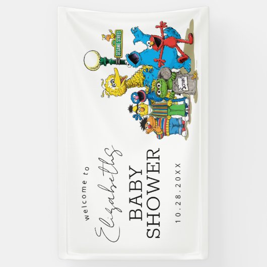 セサミストリートのパルズベビーシャワーの歓迎 横断幕 (縦)