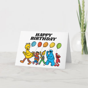 セサミストリートのパル風船の誕生日 カード