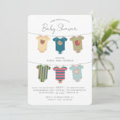 セサミストリートのパル ボディスーツ ベビーシャワー 招待状 (スタンド正面)