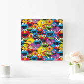 セサミストリートの水図 スクエア壁時計 (ホーム)