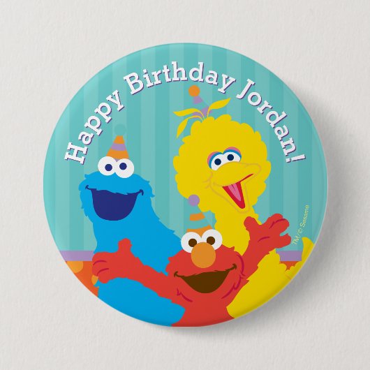セサミストリートの誕生日パーティー 缶バッジ (正面)