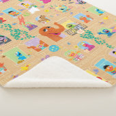 セサミストリートアパートメントウィンドウズパターン シェルパブランケット (3/4)