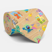セサミストリートアパートメントウィンドウズパターン ネクタイ (ロール)
