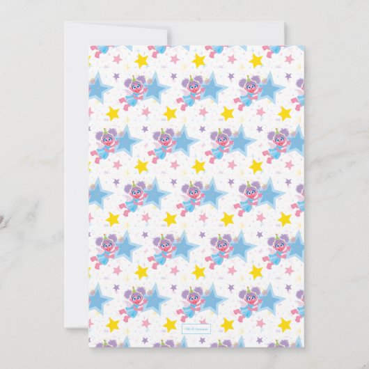 セサミストリートアビカダビフォトコラージュ誕生日 招待状 (裏面)